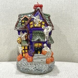 Vintage Christopher Radko Howl Ghost Manor Candle Halloween Decor 90s Wax 3D Art